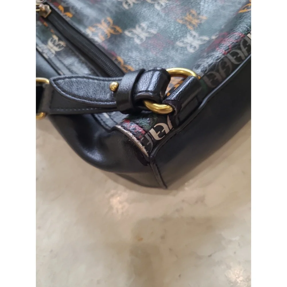 Fossil Elina Convertible Small Backpack black multicolor logo‎ print.